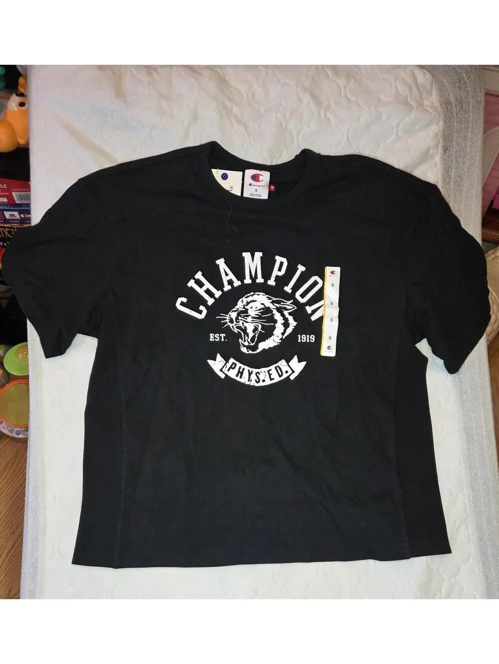 Champion Black Graphic T-Shirt with Phys. Ed. Print - Picture 2 of 4